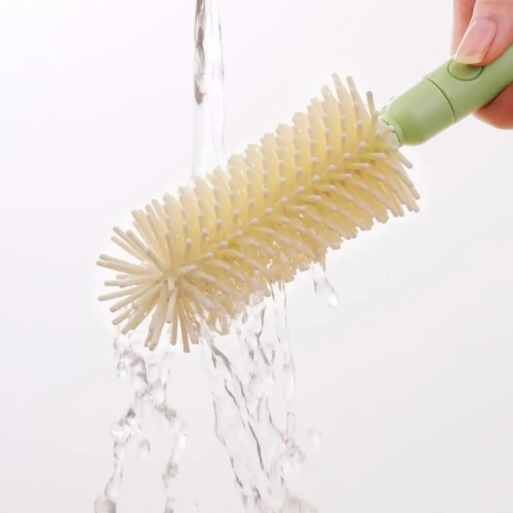 

Convenient Baby Bottle Brush Set Long Handle 360 Degree Rotation Newborn Bottle Cleaner Water Bottle Cleaner with Stand