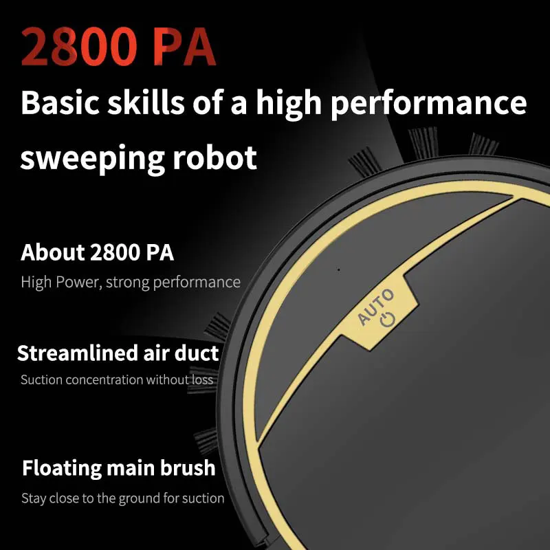 가정용 스마트 로봇 진공 청소기, 앱 원격 제어, 무선 청소 로봇, 바닥 청소, 습식 건식 진공 청소기, 2800PA