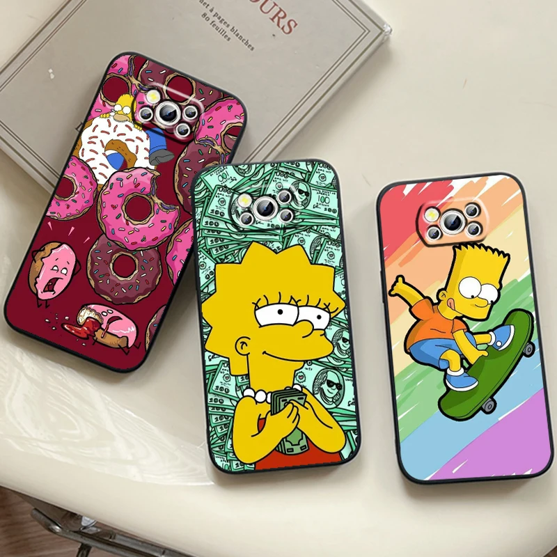 

Disney Cute Simpson For Xiaomi Mi Poco F5 F4 F3 X6 X5 X4 X3 M6 M5 M5S M4 M3 C65 Pro GT NFC 5G Black Back Phone Case