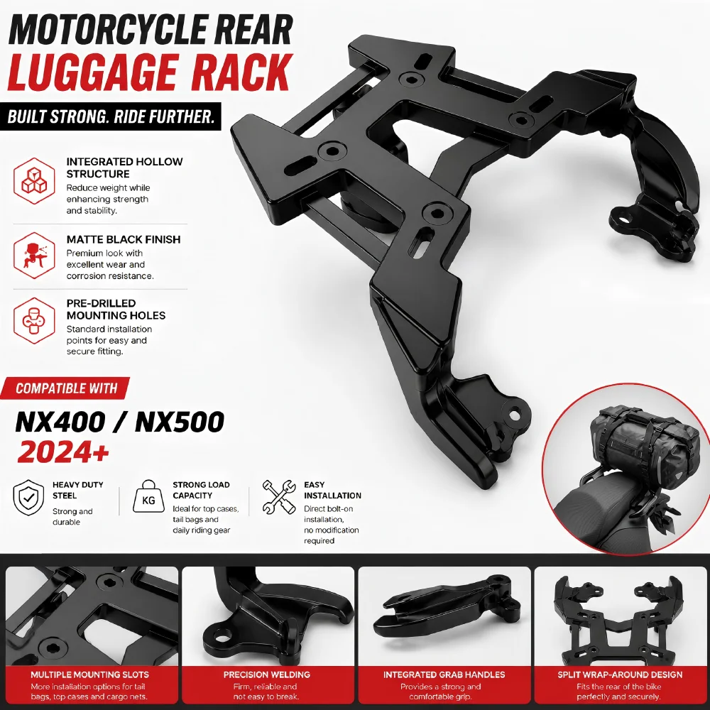 

Motorcycle rear luggage rack Luggage Carrier Rack Rear shelf For NX500 NX400 CB500 CB400X Motorcycle