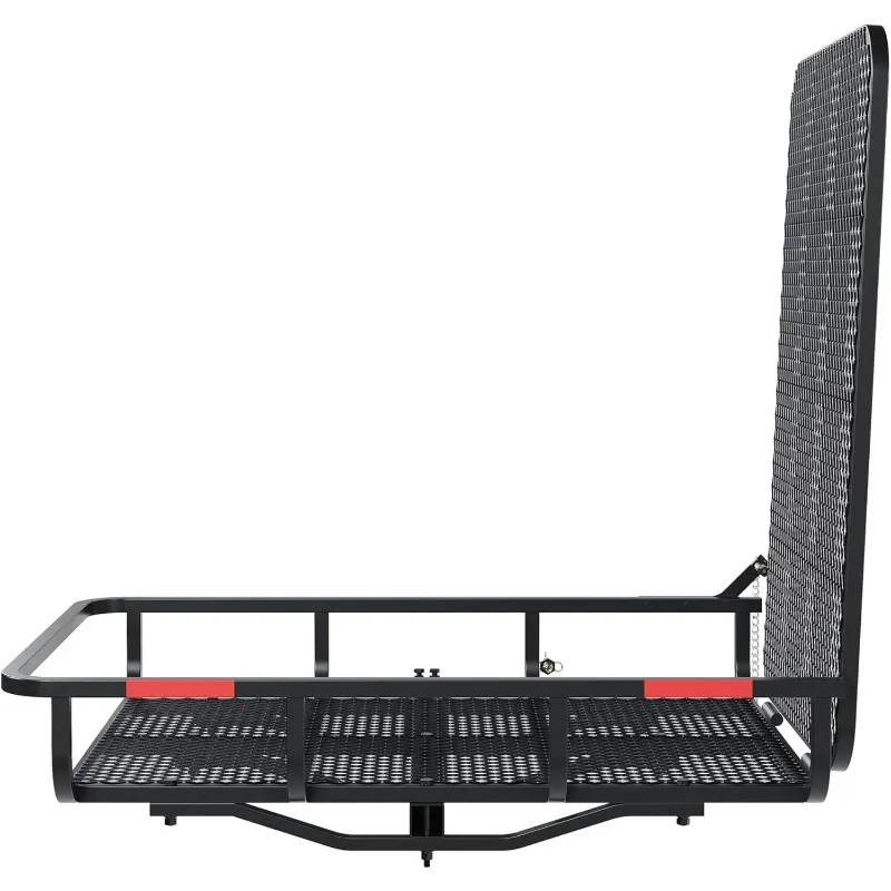 車椅子キャリア（ヒッチマウント式） 移動用スロープ付き 車椅子、スクーター、芝刈り機、除雪機運搬用 500ポンド容量 バスケット型