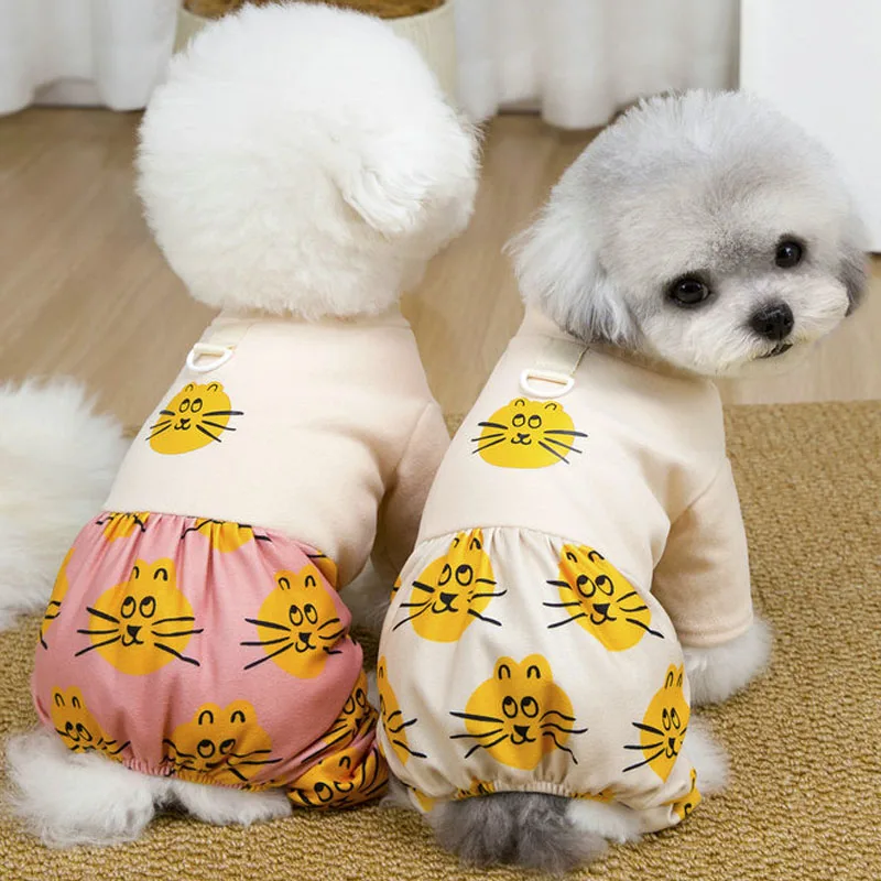 

Pet Dog Clothes Spring Autumn Animal Pattern Jumpsuit Overalls 4-Leg Hoodie Pants Bodysuit For Small Dogs Shih Tzu Puppy Pajamas
