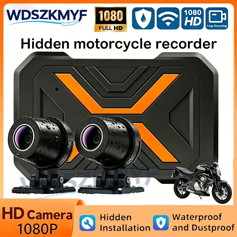 

Intelligent Image Stabilization Motorcycle Dash Cam IP67 Waterproof Dual Front Rear 1080P WiFi Motorbike Sports Recording Camera