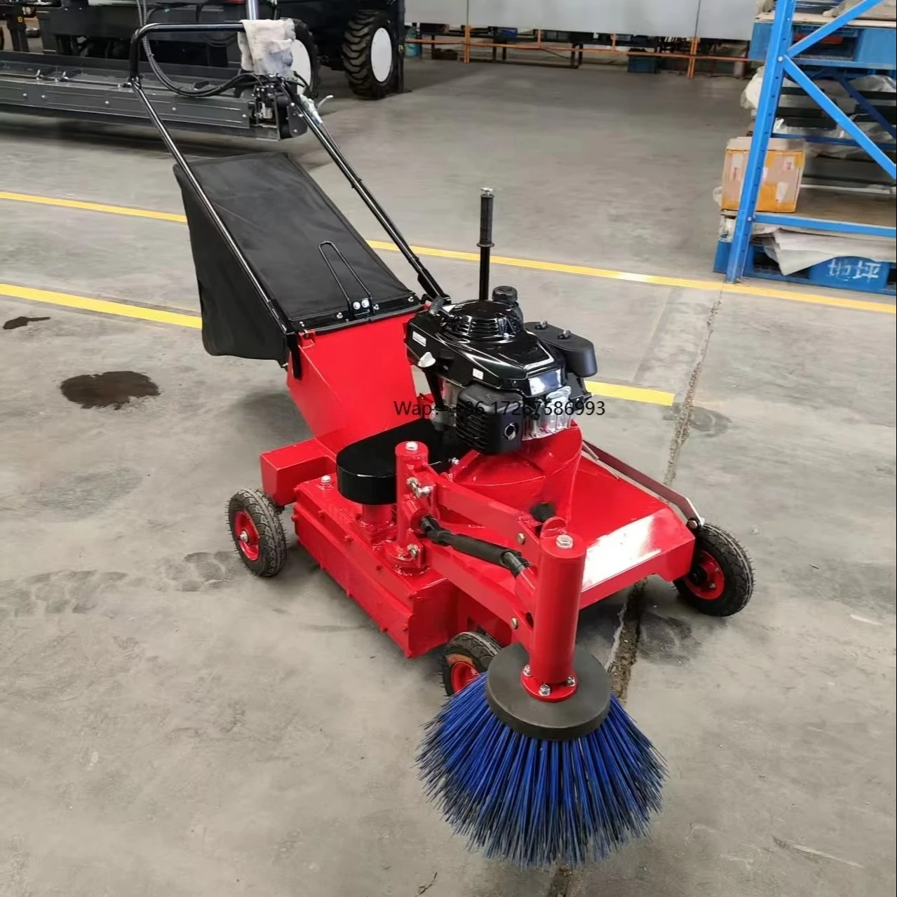 Self-Propelled Leaf Collector with 4-Stage System (Power, Airflow, Separation, Storage) for Park & Road Cleaning