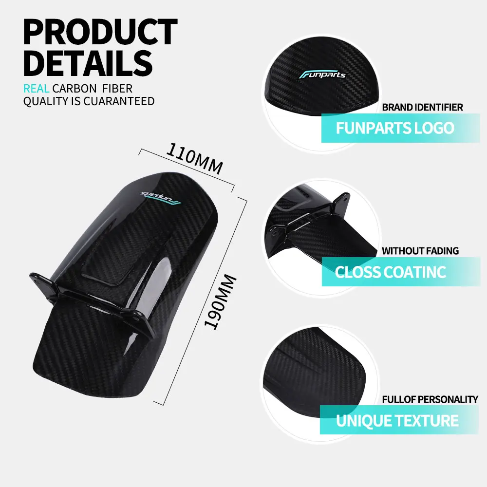 Funparts Carbon Fiber Motorcycle Rear Wheel Fender Mudguards For Surron Sur-Ron Sur Ron Lightbee Light Bee X S L1E