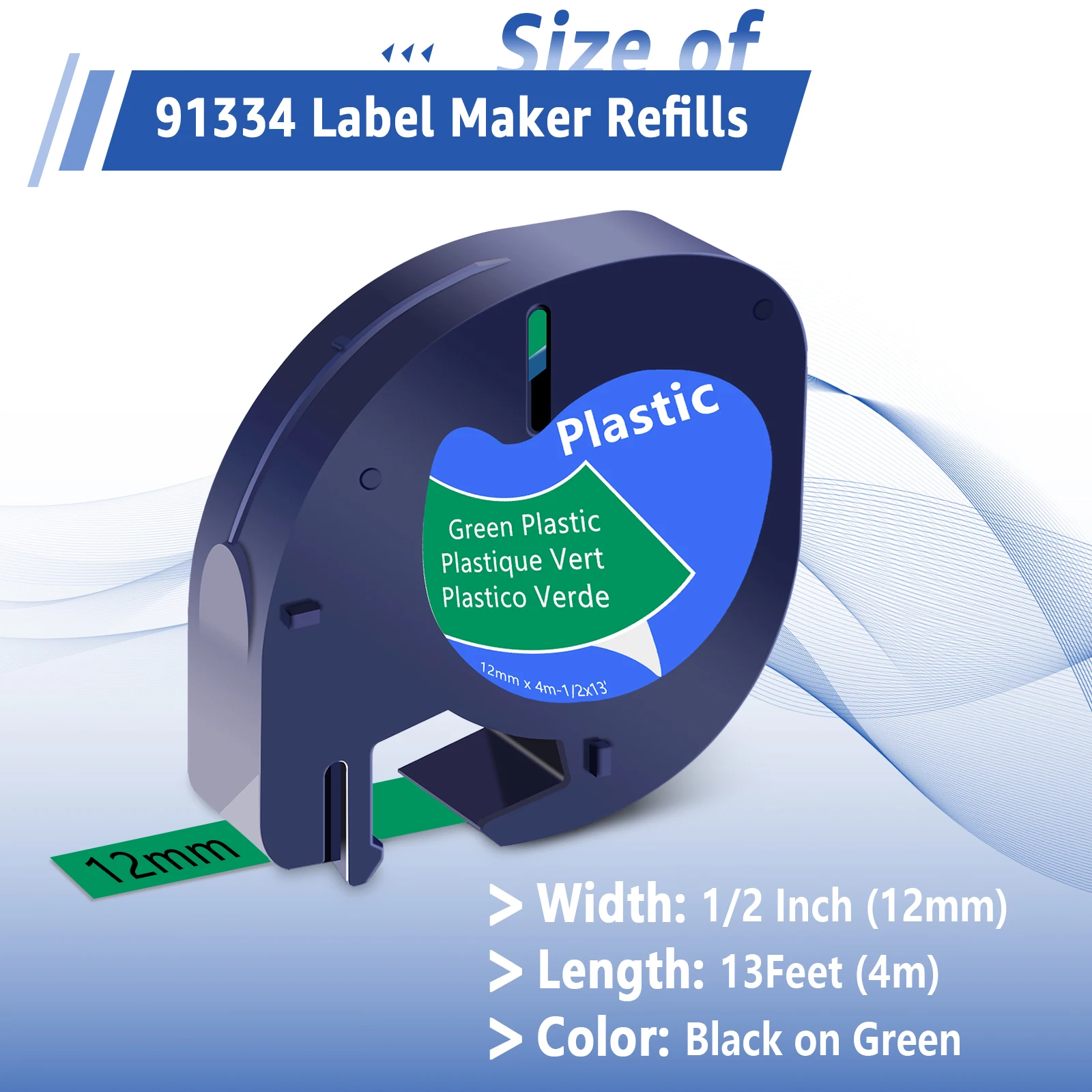 3-10PK 12mm Tapes Compatible for Dymo Letra Tag A91334 A91330 91331 16952 Label Ribbon for DYMO LetraTag Plus LT100H QX50 Maker