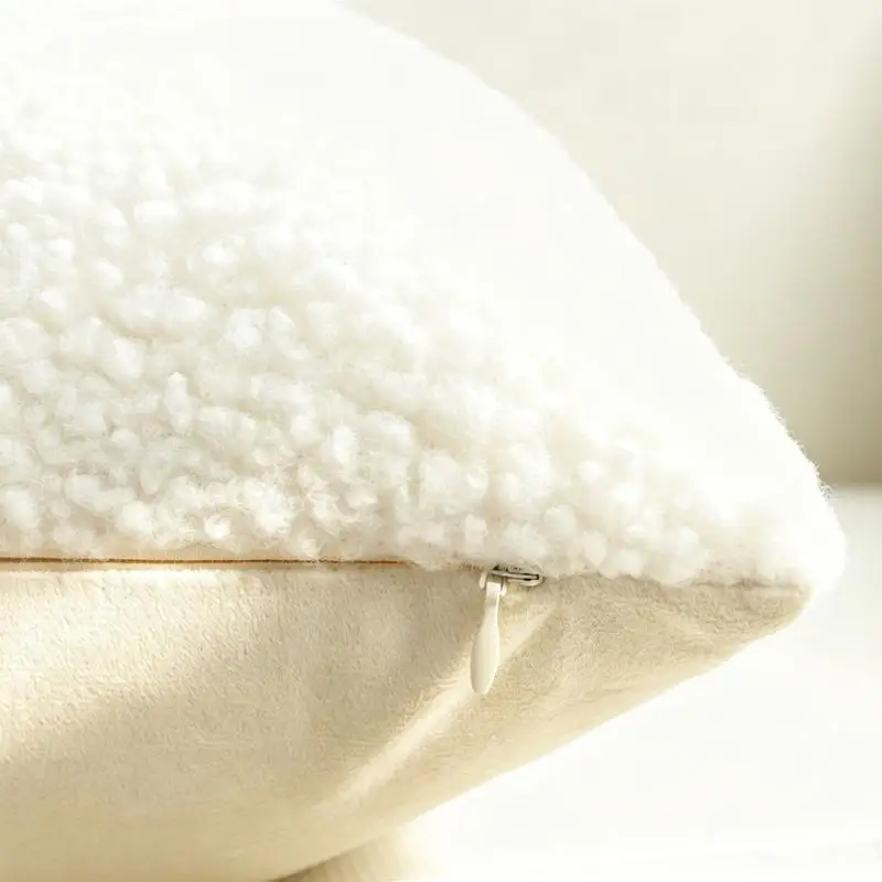 652F Christmas Decorative Plush Cushion Cover with Gift-Inspired Bowknot Motifs Embroidery