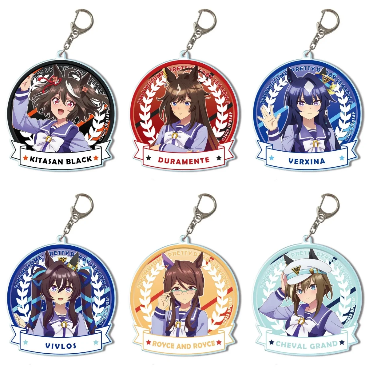 6CM HOT Anime Umamusume Pretty Derby Acrylic Keychain Model Cosplay Charm Characters Ornament Accessories Goods Christmas Gifts
