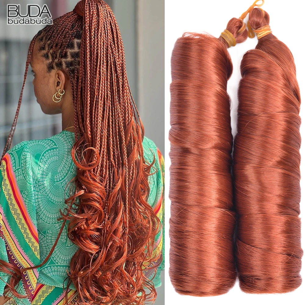 Cachos franceses trança de cabelo 24 Polegada sintético espiral cachos tranças extensões de cabelo para mulheres pré esticado onda solta trança de