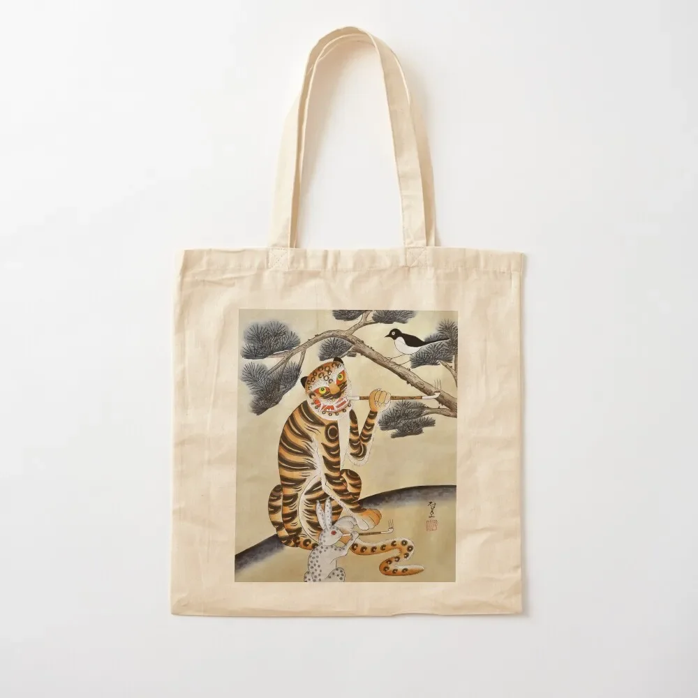 

Korean Minhwa Tiger with Pipe Tote Bag bags for women university shopper bag bags luxury women Tote Bag