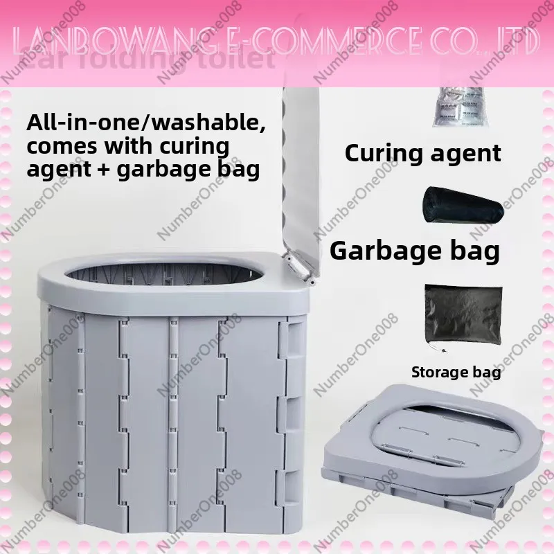 Portable Foldable Camping Toilet Deodorant Integrated Washable Emergency Toilet for Outdoor Self Driving Travel