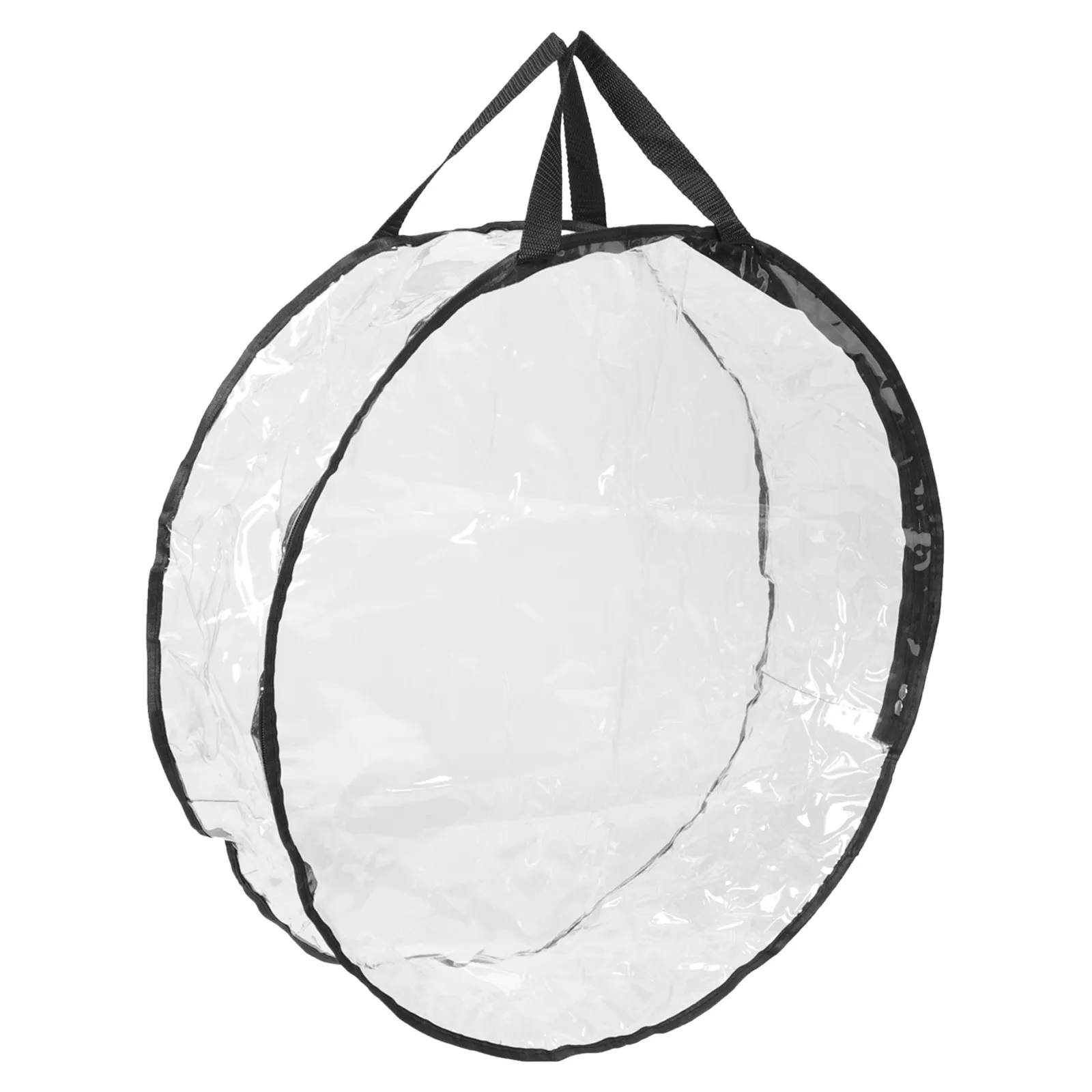Wreath Storage Bags 2 Pack Clear PVC Round Christmas Garland Holders Durable Foldable Large Organizer
