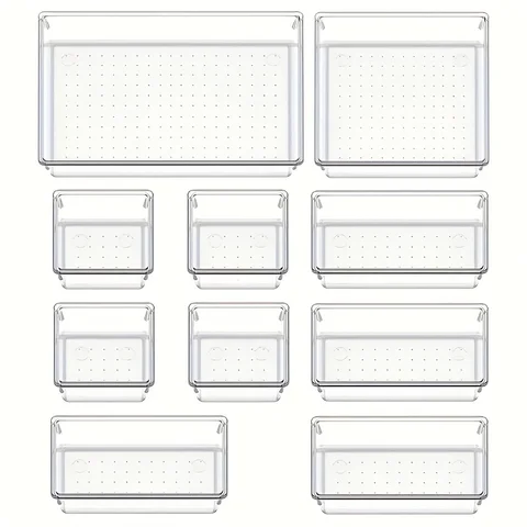Clear Drawer Organizer Set of 10