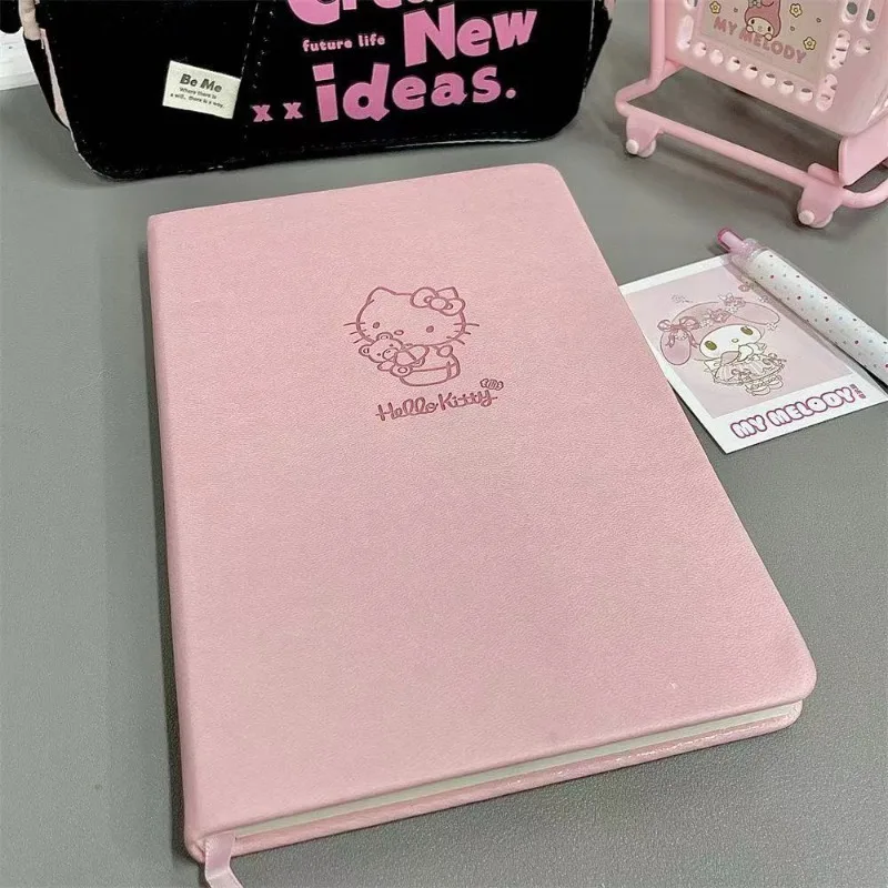 Hello Kitty Notebook animated Pink student notepad Sanrio Cute cartoon memo Diary Office stationery gift for children