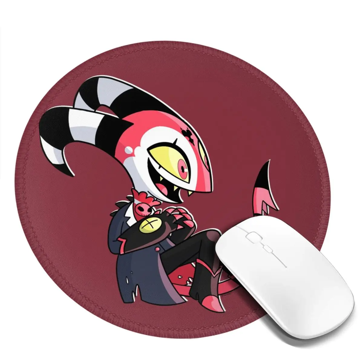 Chibi Blitzo Helluva Boss Mouse Pad cartoon loona fanart hotel wolf moon Cute Cheap Mousepad Desktop Armrest Rubber Mouse Mat