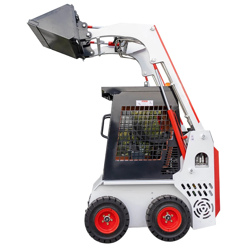 Construction Demolition Mini Loader Wheeled Bucket Loader Agricultural Skid Steer Loader Farm Handling Micro Loader(Customized)