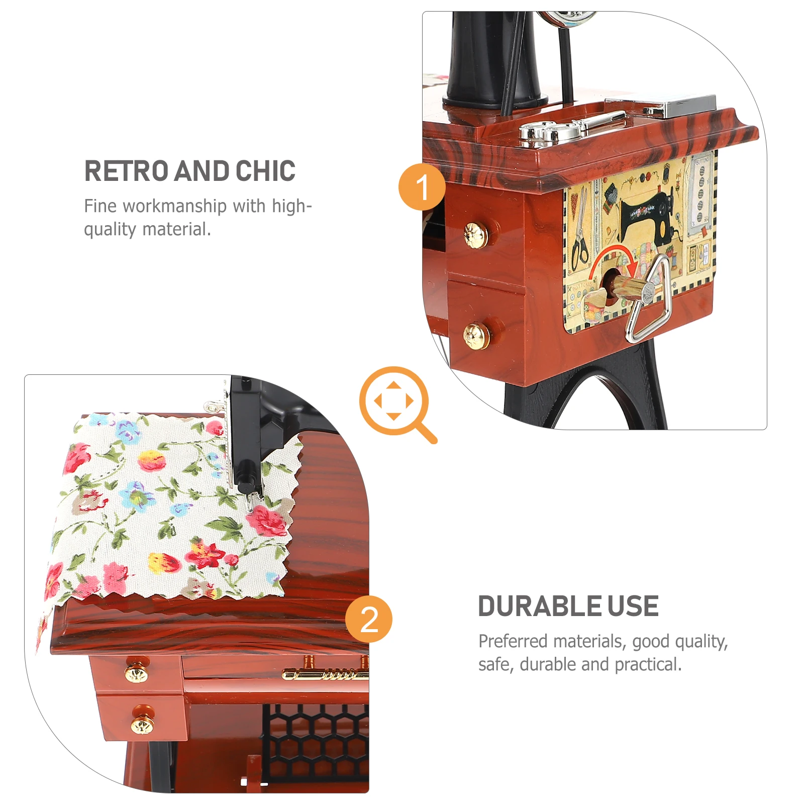 

Retro Sewing Machine Musical Box Decorative naments Desktop Gifts Valentine Birthday Holiday Home Decor