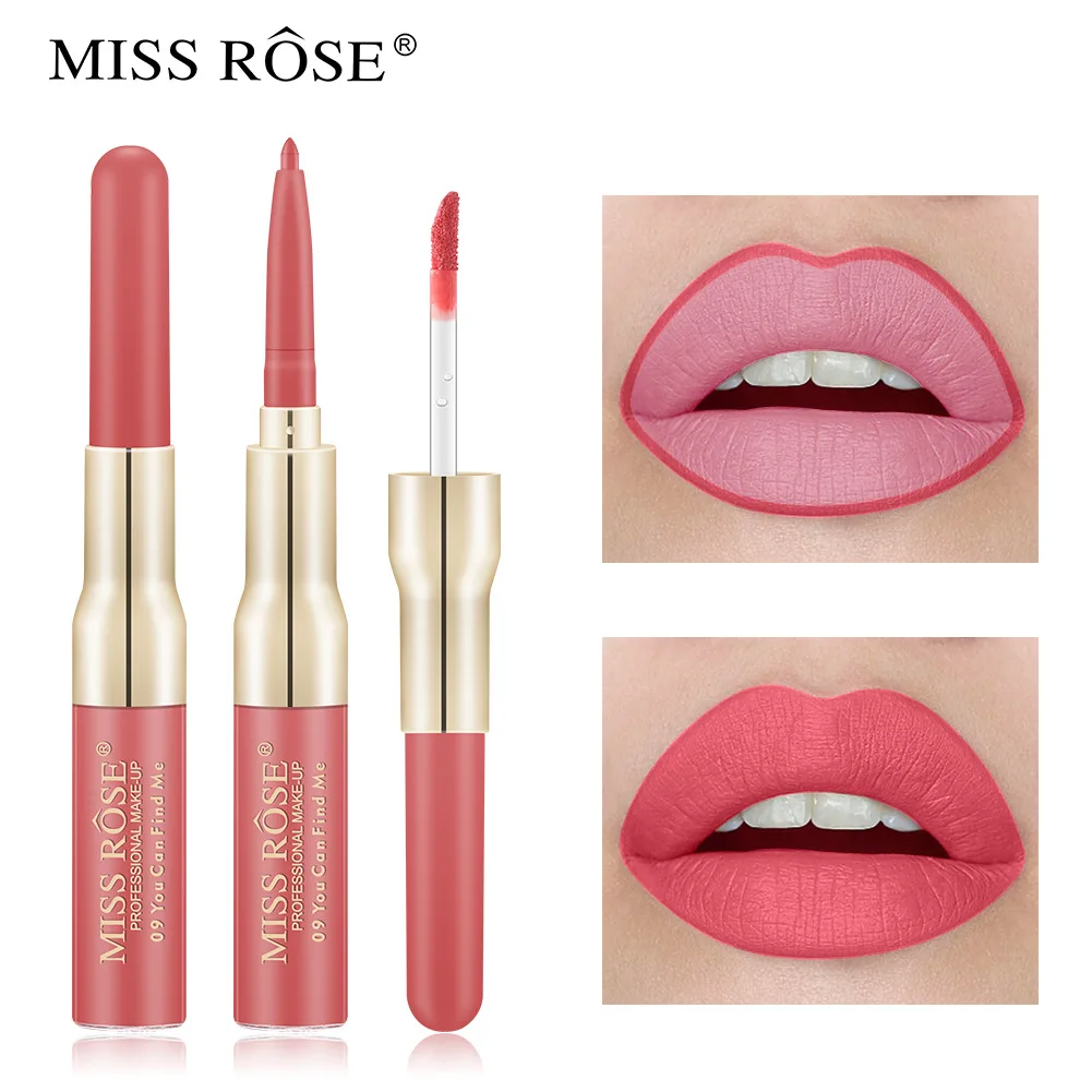 Hete Professionele Dubbele Kop Lippenstift Borstel Langdurige Draagbare Make-Up Artist Lipliner Kleine Borstel Met Cover 520 Voor Girlfrie