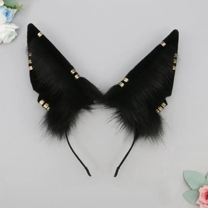 49mf anime moelleux anime cosplay accessoire oreilles à fourrure charmante bandeau renards