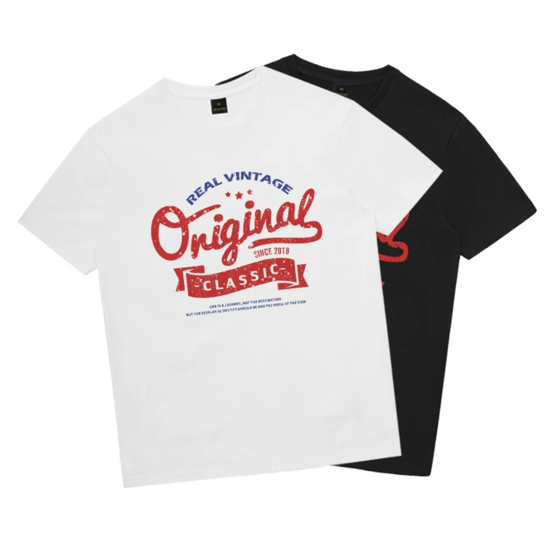 الأمريكية الرجعية قصيرة الأكمام الجرافيك تي شيرت الصيف موضة الرياضة القطن الخالص تي شيرت رجالي ملابس الأطفال المحملة Y2k امرأة