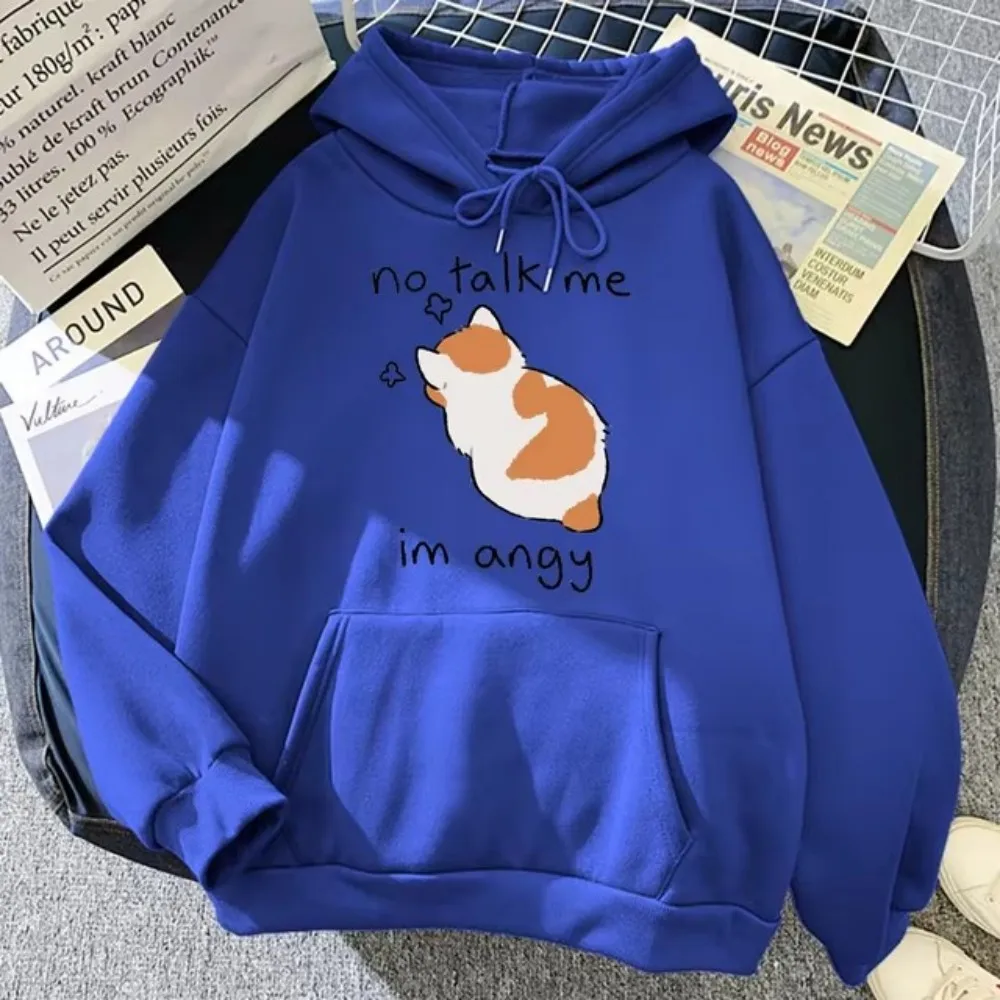 Nothing to say to my cute Angry Cat 3D printed hoodie Hip Hop soft sweatshirt Casual sweatshirt street wear