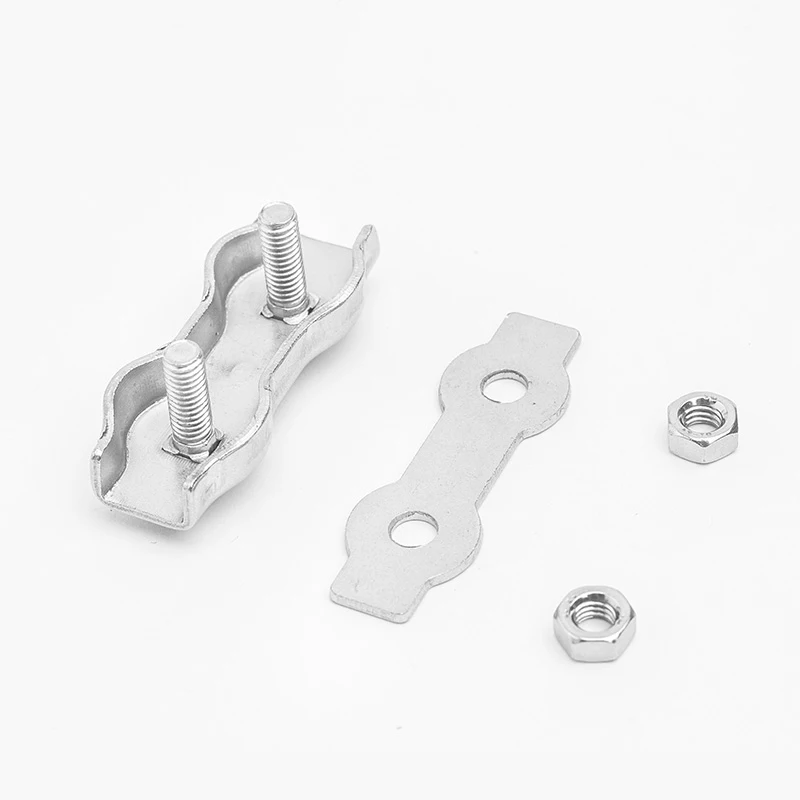 1PCS M2-M10 316 Stainless Steel Wire Rope Clamp Single/Double Clip Chuck Lock Cable Clamp Fastener Cable Rope Fixing Clip