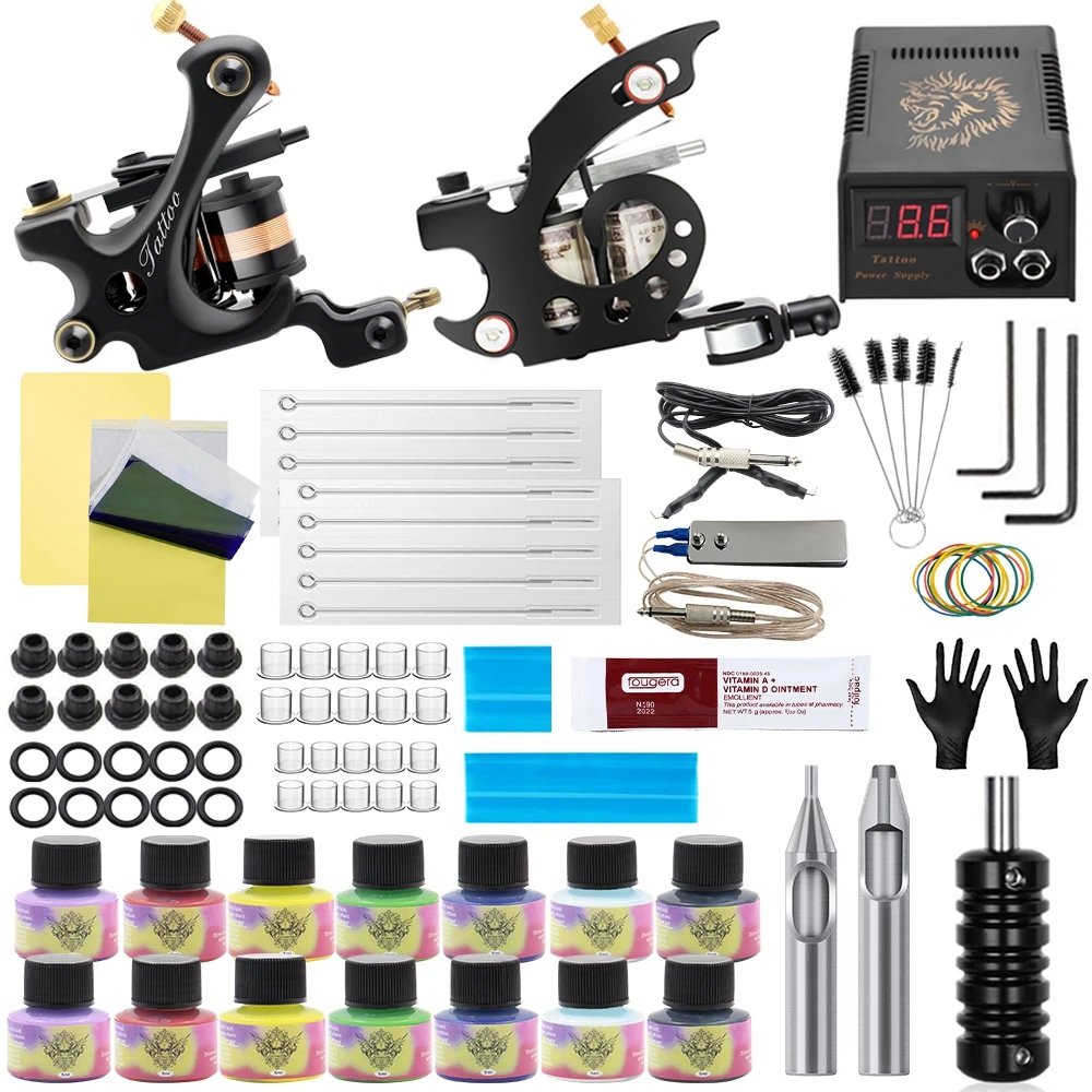 

TRUE STAR Coil Tattoo Machine Kits Complete Tattoo Machine Guns Set with Power Supply Tattoo Needles Tattoo Accessories Set