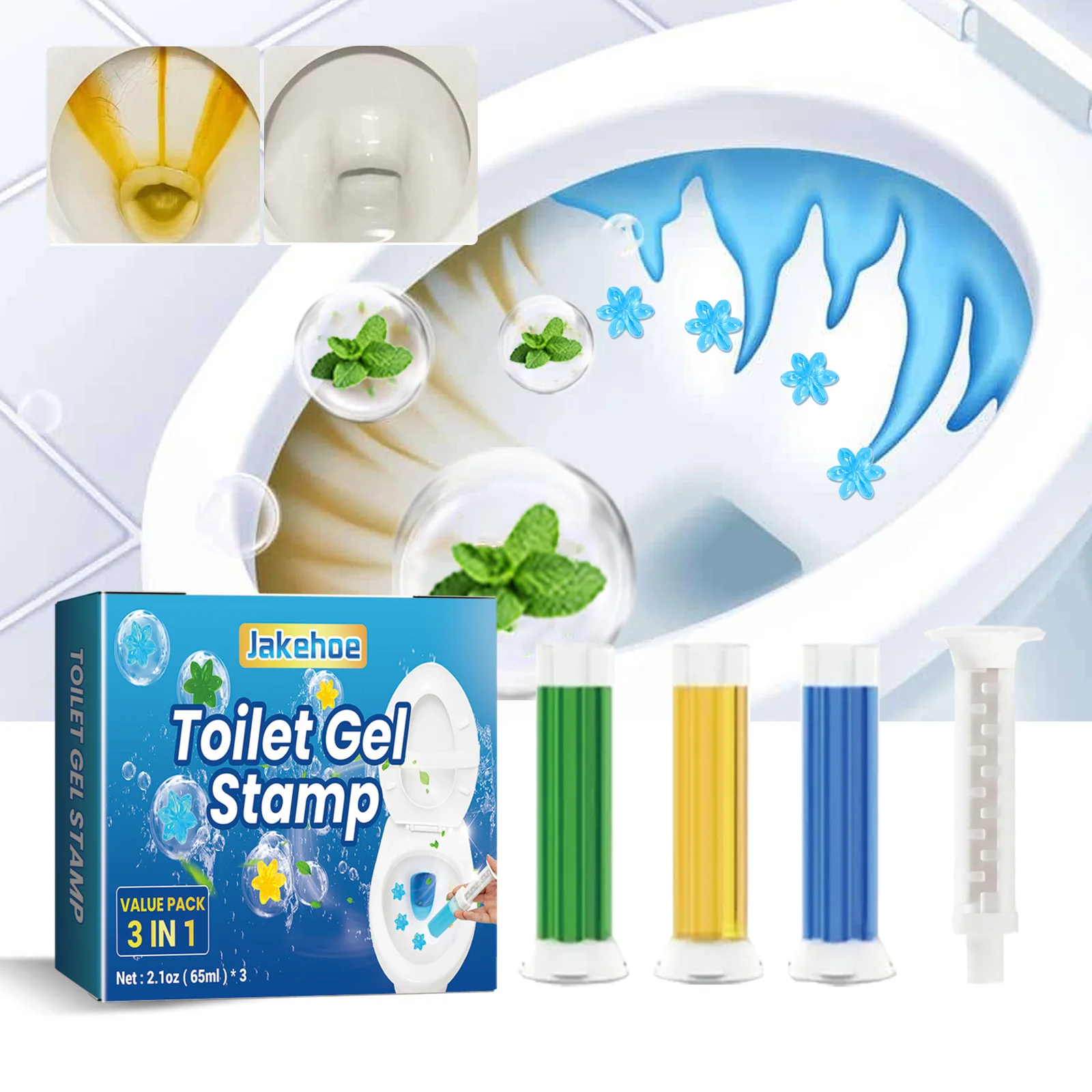 Toilet Gel Stamp Toilet Deodorizing Remover Air Fragrance Freshener Toilet Gel Refills Cleaner Toilet Refresh Flower Scent Gel