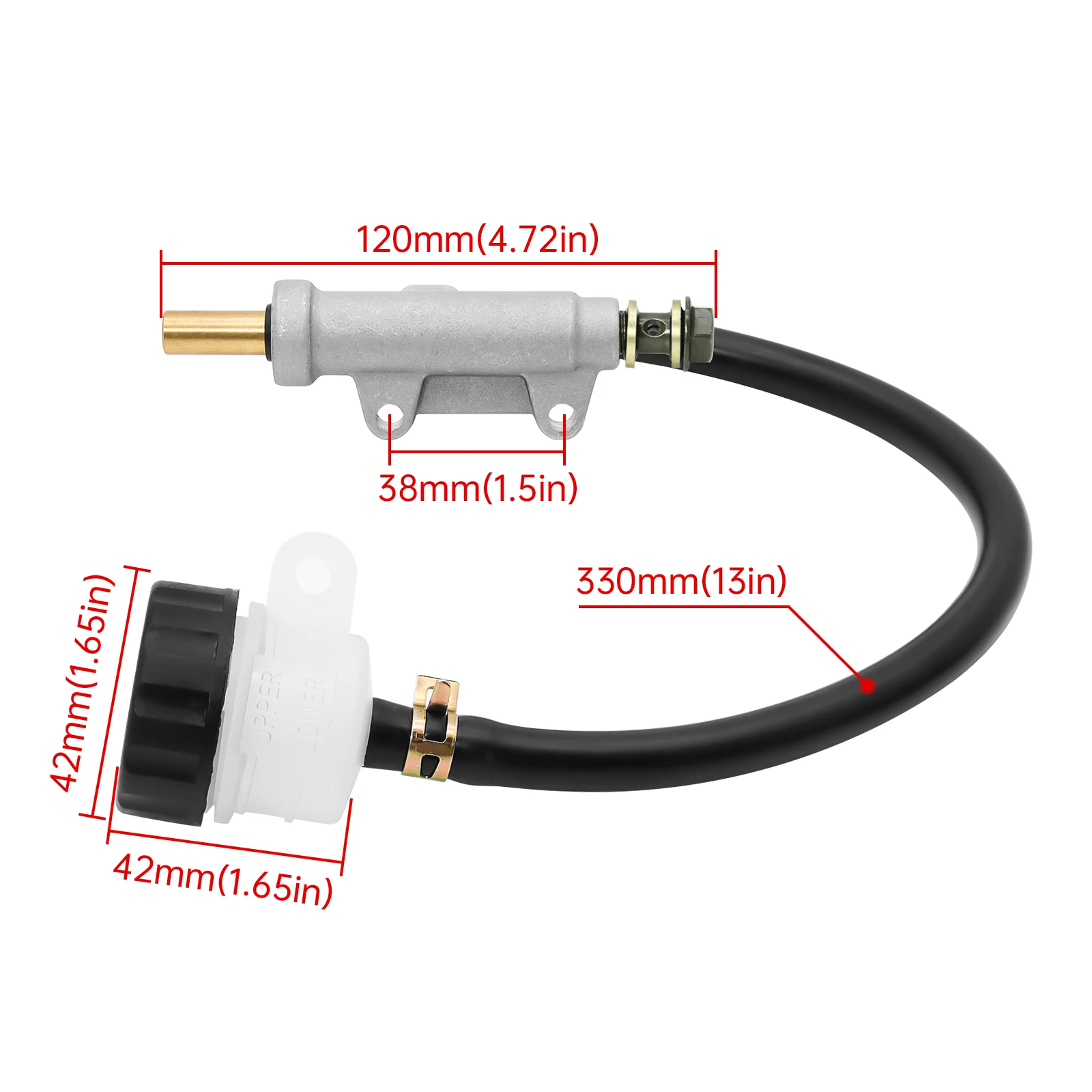 Brake Master Cylinder Set with Rear Brake Master Cylinder Tank Oil Cup Tubing for Polaris Sportsman 1930854 1910311 1910791