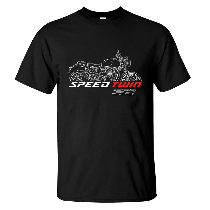 

2024 Men T Shirt Casual Triumphs Speed Twin 1200 Motorcycle for Riders T-shirt Graphic Summer Short Sleeve 100% Cotton S-3XL Tee