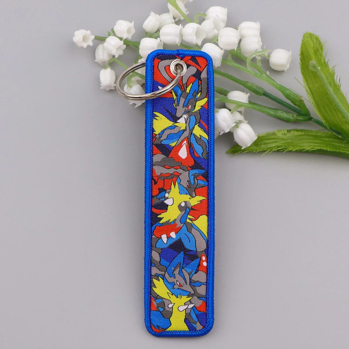 1pcs Anime Monsters Embroidery Key Tags Key Ring Key Chain for Motorcycles Key Fobs Holder Men Women Game Accessories Gifts - view 4