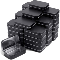 Metal Rectangular Empty Hinged Tins Mini Portable Box Containers Small Storage Kit Home Organizer for Storage Drawing Pin Candy