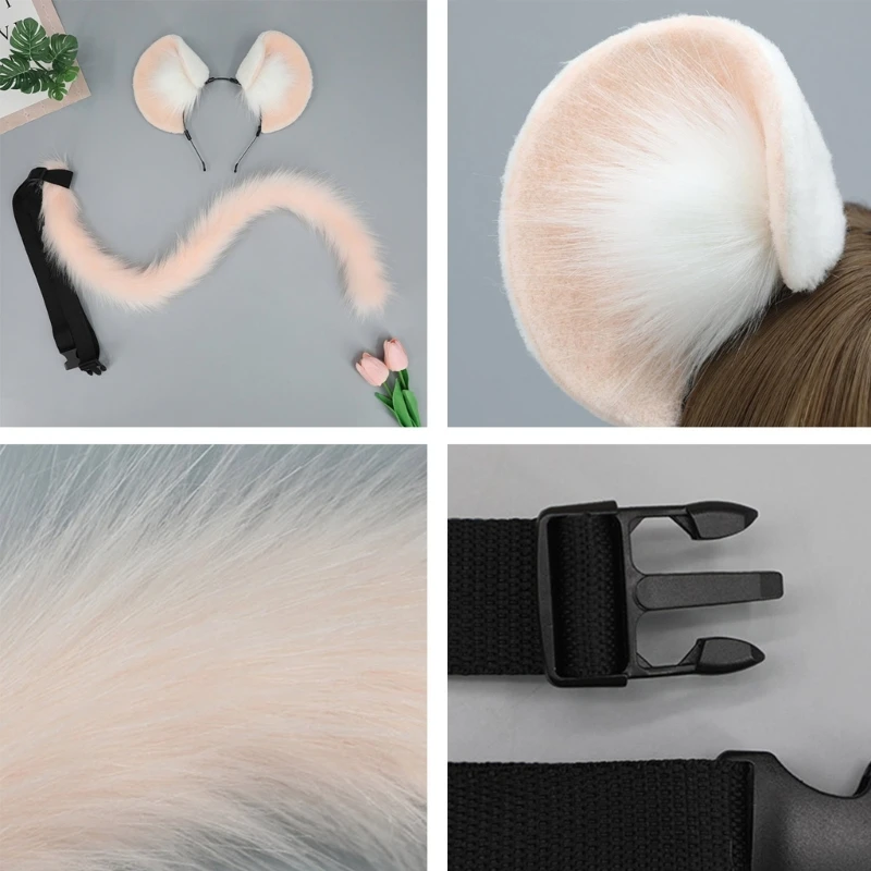 

Animal Cosplay Costumes Faux Fur Wolf Furry Tail and Ears Headband Set N7YF