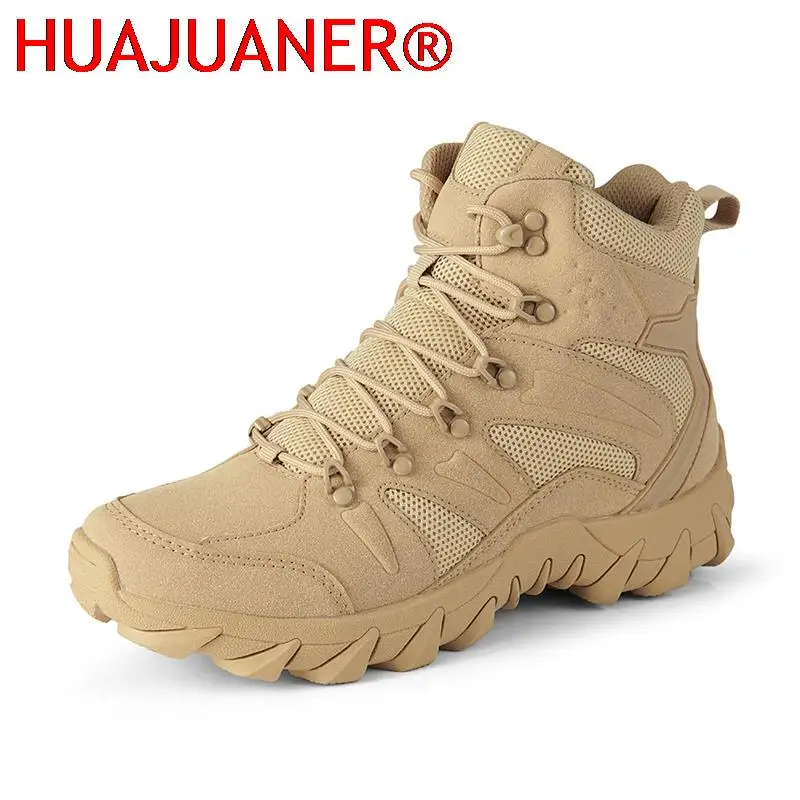 

Men Tactical Boots Army Boots Mens Desert Waterproof Work Safety Shoes Climbing Hiking Shoes Ankle Men Outdoor Boots