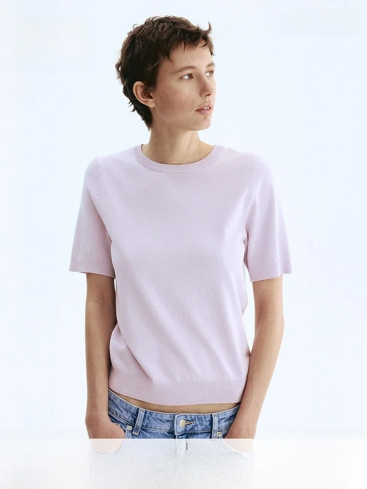 

Spring New Arrival Women's Knitted Sweater Fine Gauge Casual Sle Regular Fit V-Ne Long Sve Faionable Top