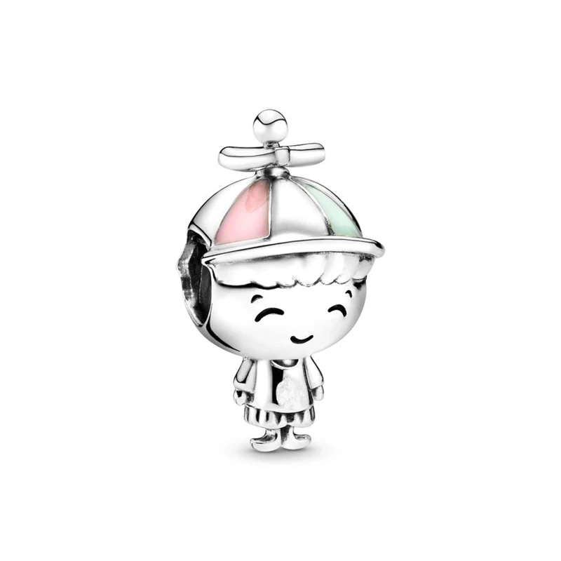 رائجة البيع ، الوافدين التذهيب ، لطيف الباندا والفأر يحتضن القلب الأحجار الكريمة والصبي الصغير نيني الأرنب خرزة ساحرة ، DIY بها بنفسك النساء المجوهرات هدية #6