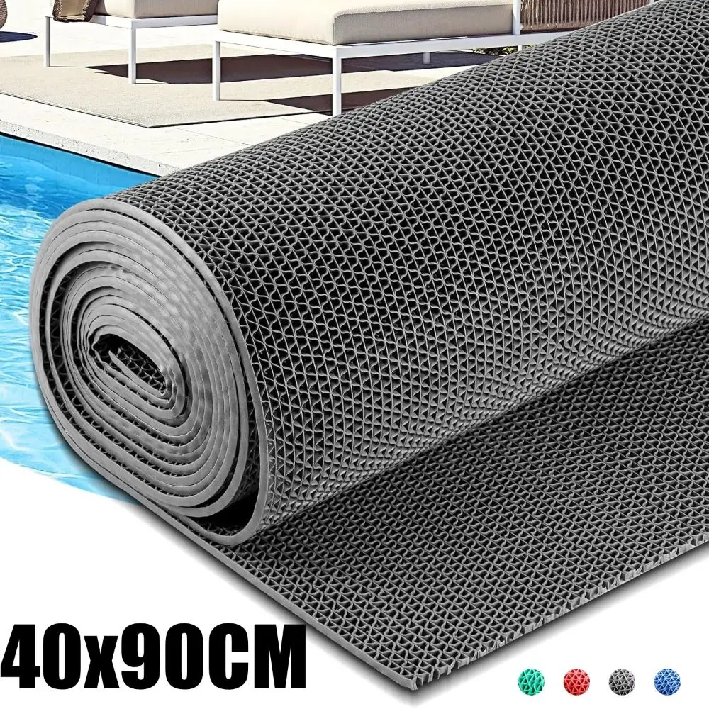 

PVC Floor Mats Hollowed Out Non-Slip Drainage Rubber Rug Quick Dry Dirt-Resistant Waterproof Mats Bathroom Kitchen Swimming Pool