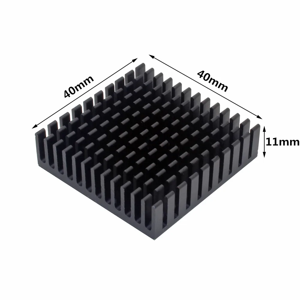 40x40x11mm 10pcs Aluminum Heatsink Black Heat sink Radiator for Electronic IC Chip With Thermal Conductive Tape