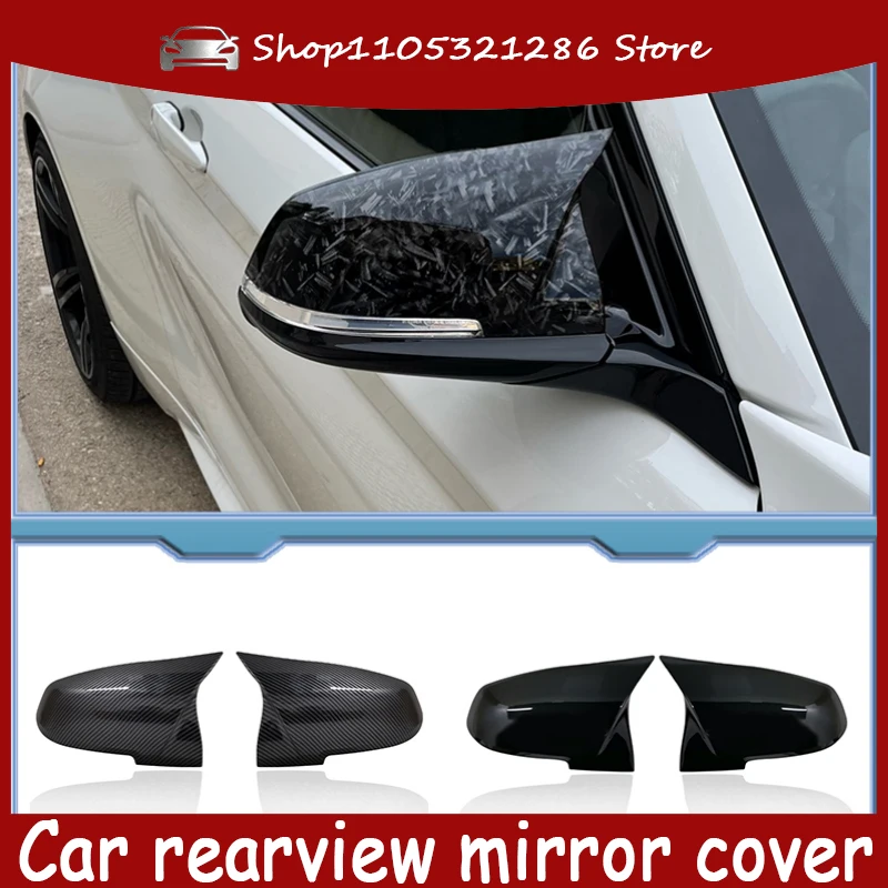 1Pair Side Rearview Wing Mirror Cover Caps For BMW 1 2 3 4 Series F20 F30 F31 F32 F34 F36 E84 2014 -2019 ABS Gloss Black