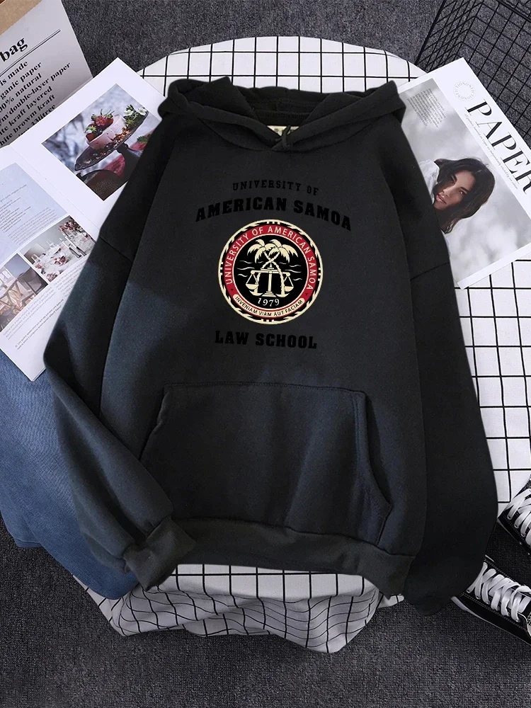 Casual Oversize Pullover Trend Quality Female Sweat University Of American Samoa Law School Women Hoody Warm Sweatshirts