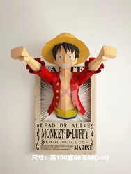 1m Luffy Paper Model Wall Hanging Home Decoration Japanese Anime One Piece Figures Papercraft 3D Handmade Origami Art Sculpture