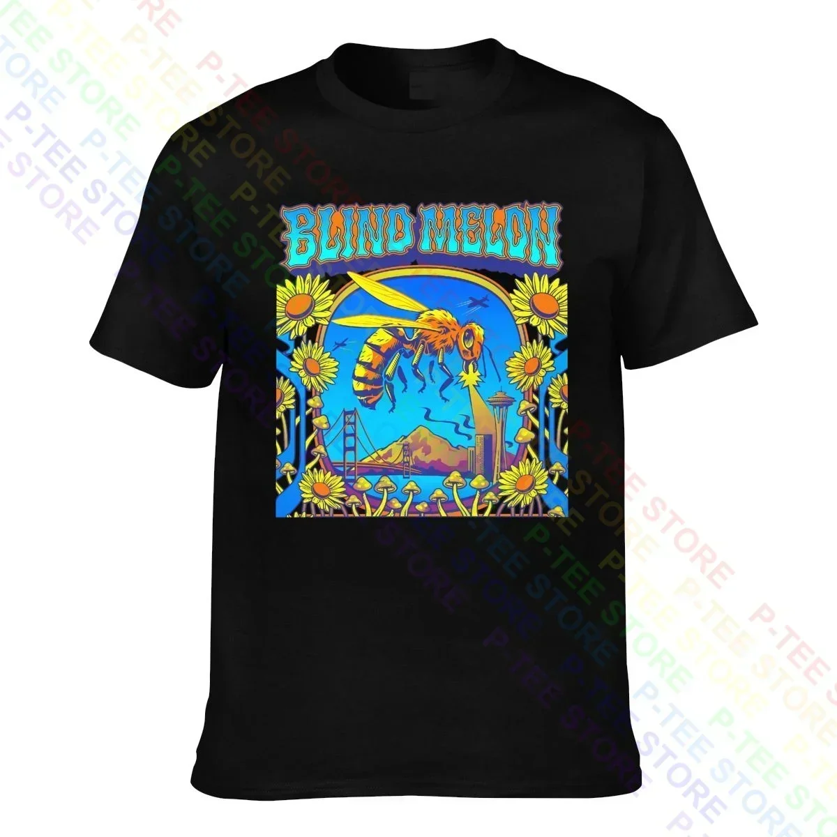 Camiseta gráfica Blind Melon Grunge Psychedelic Rock Soundgarden Pearl Jam, camiseta retrô confortável
