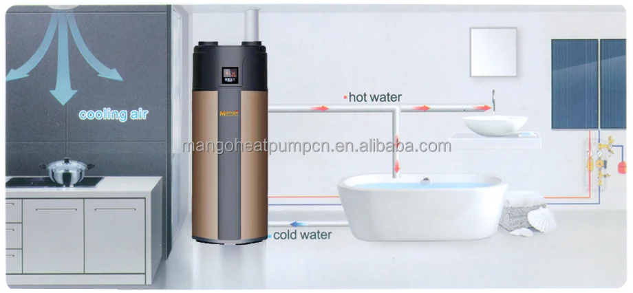 3.5kw High Coefficient WiFi Chilling Air 300L Hot Water Heater Monobloc All in One Air Energy Heat Pump Solar Water Boiler view 4
