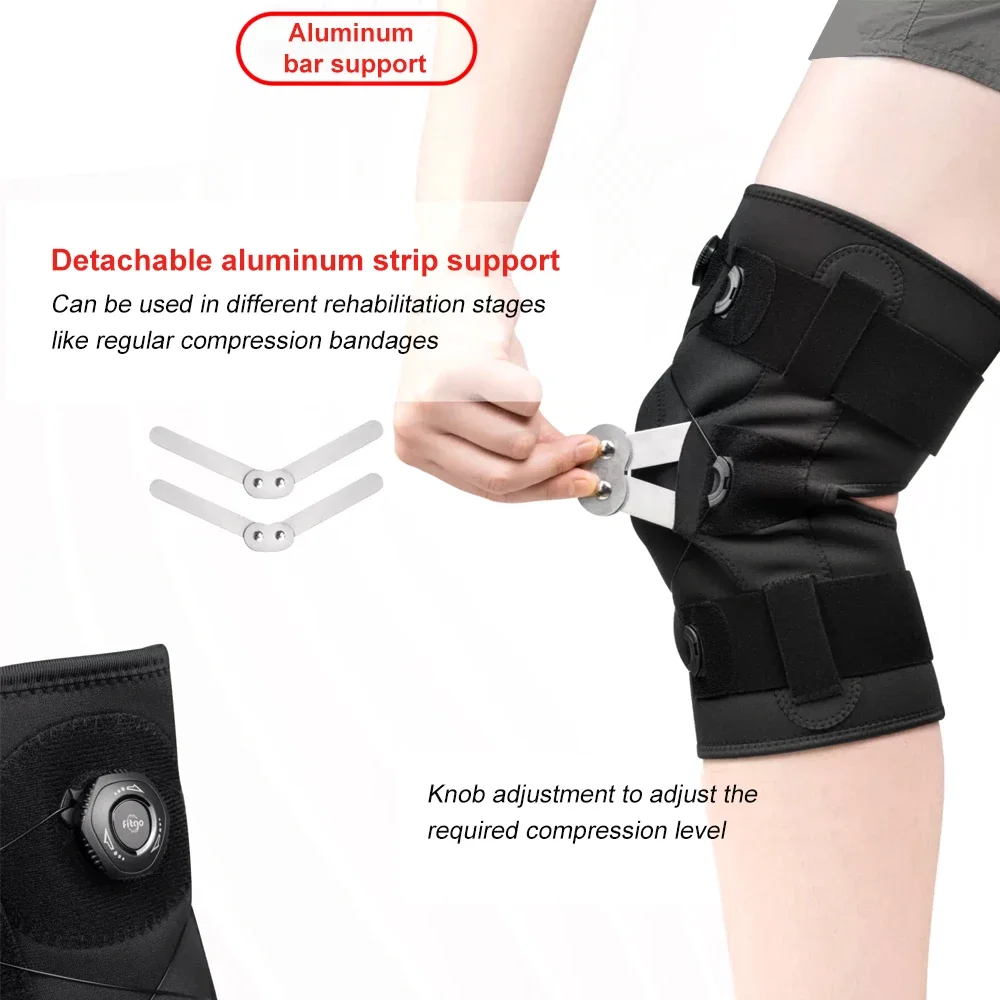 1Pc/2Pcs Hinged Knee Brace for Meniscus Tear,Adjustable Support for Knee Pain with Hinges & Side Stabilizers for ACL MCL Injury