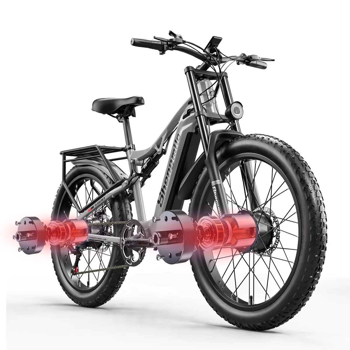 

26X3.0" Fat Tire Adult Professional Mountain Electric Bicycle with Two Motors 48V 17.5Ah Long Range 70KM Outdoors Ebike US Stock