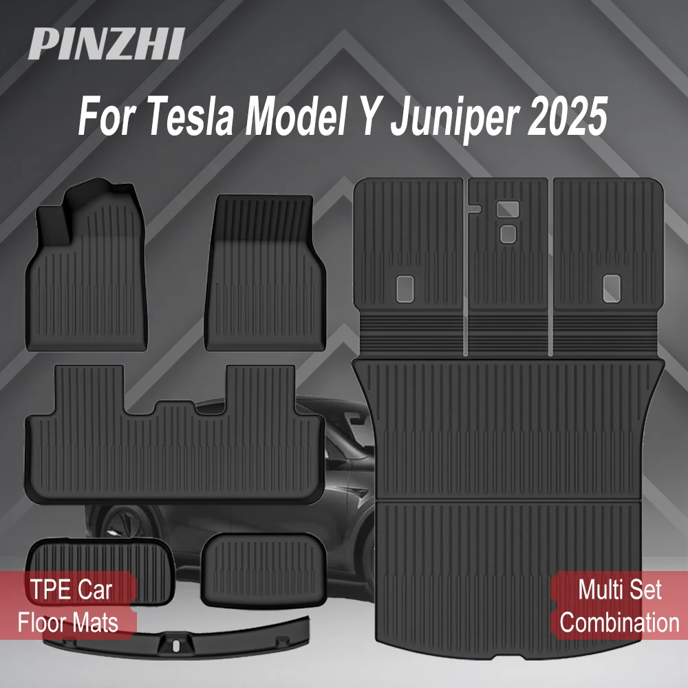 For Tesla New Model Y Juniper Premium/Performance 2025+ TPE Floor Mats Luggage Mat Wear-resistant Foot Pads ModelY Trunk Mats