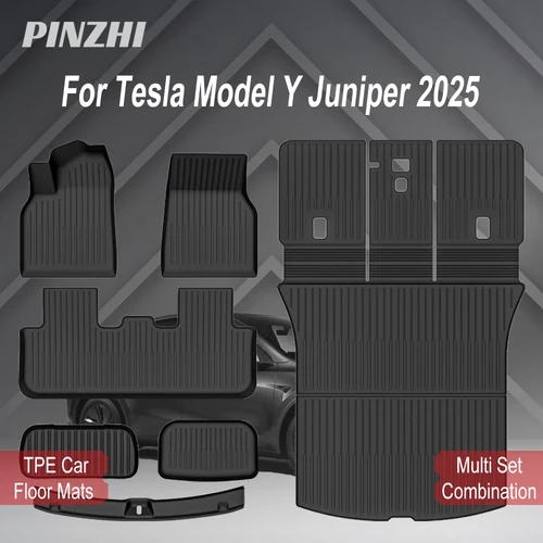Para Tesla nuevo modelo Y Juniper 2025 + alfombrillas de TPE alfombrilla impermeable para equipaje almohadillas para pies resistentes al desgaste modelo alfombrillas para maletero Accesorios