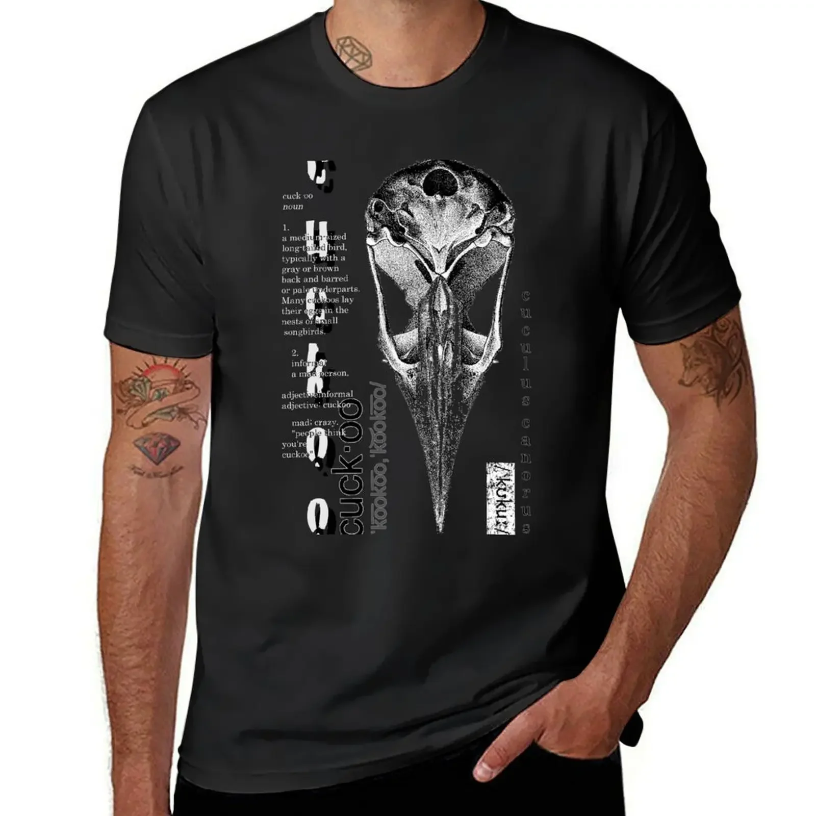 

Cuckoo Skull T-Shirt graphics vintage clothes oversized t shirt anime clothes plus size men clothing