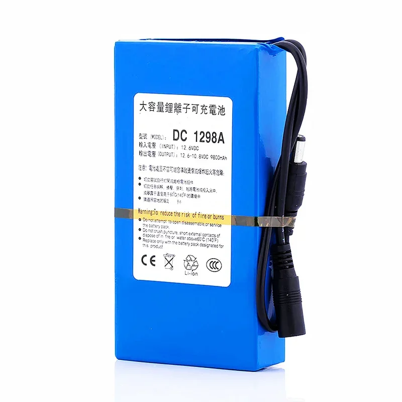 Original 12V 9800mAh Rechargeable Portable Lithium Polymer Battery Pack for CCTV Camera Wireless Transmitter DC1298A 12v Battery