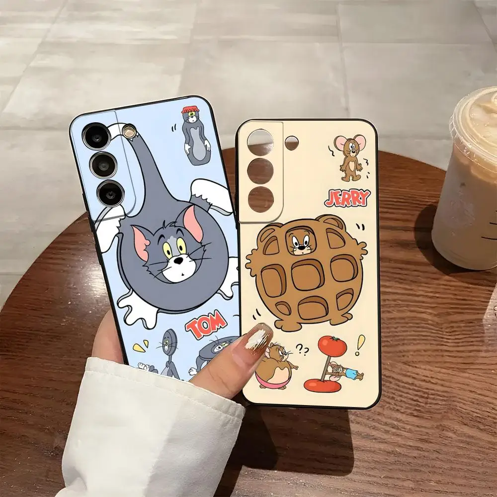 Cartoon J-Jerrys T-Toms Phone Case For Samsung S26 S25 S24 FE S23 S22 S21 Plus S20 Ultra Note20Ultra Black Soft Shell